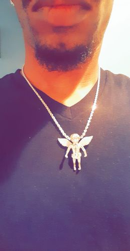 Customer photo review of 925 Silver 3mm Italian Diamond Cut Rope Chain