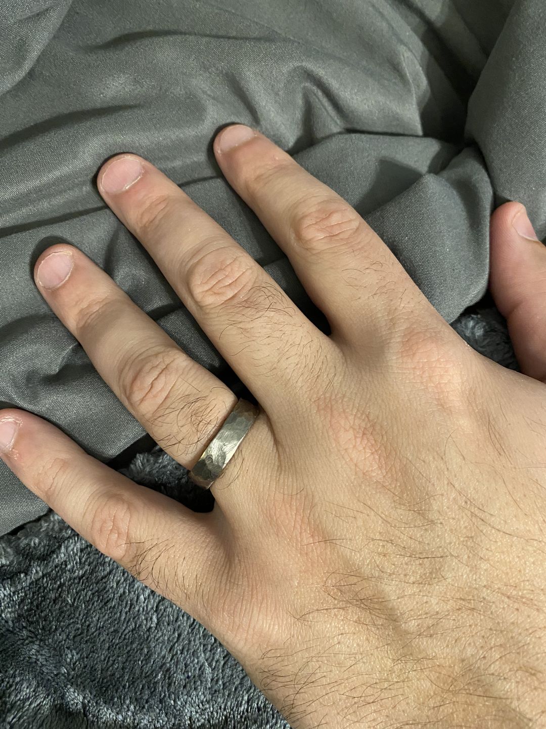 Customer photo review of Hammered Titanium and Ironwood