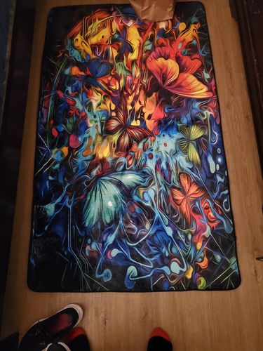 Customer photo review of 3D A Kaleidoscope Of Butterflies Rug