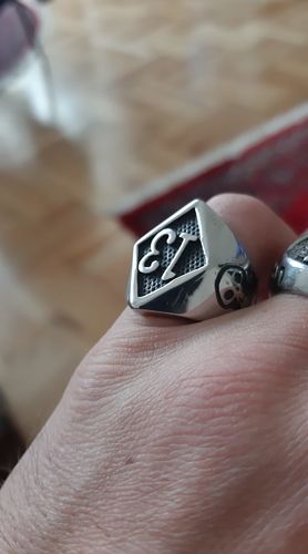 Customer photo review of LUCKY 13 SILVER SKULL RING