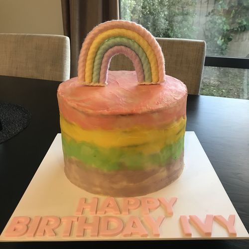 Customer photo review of Macrame Rainbow Cake Toppers