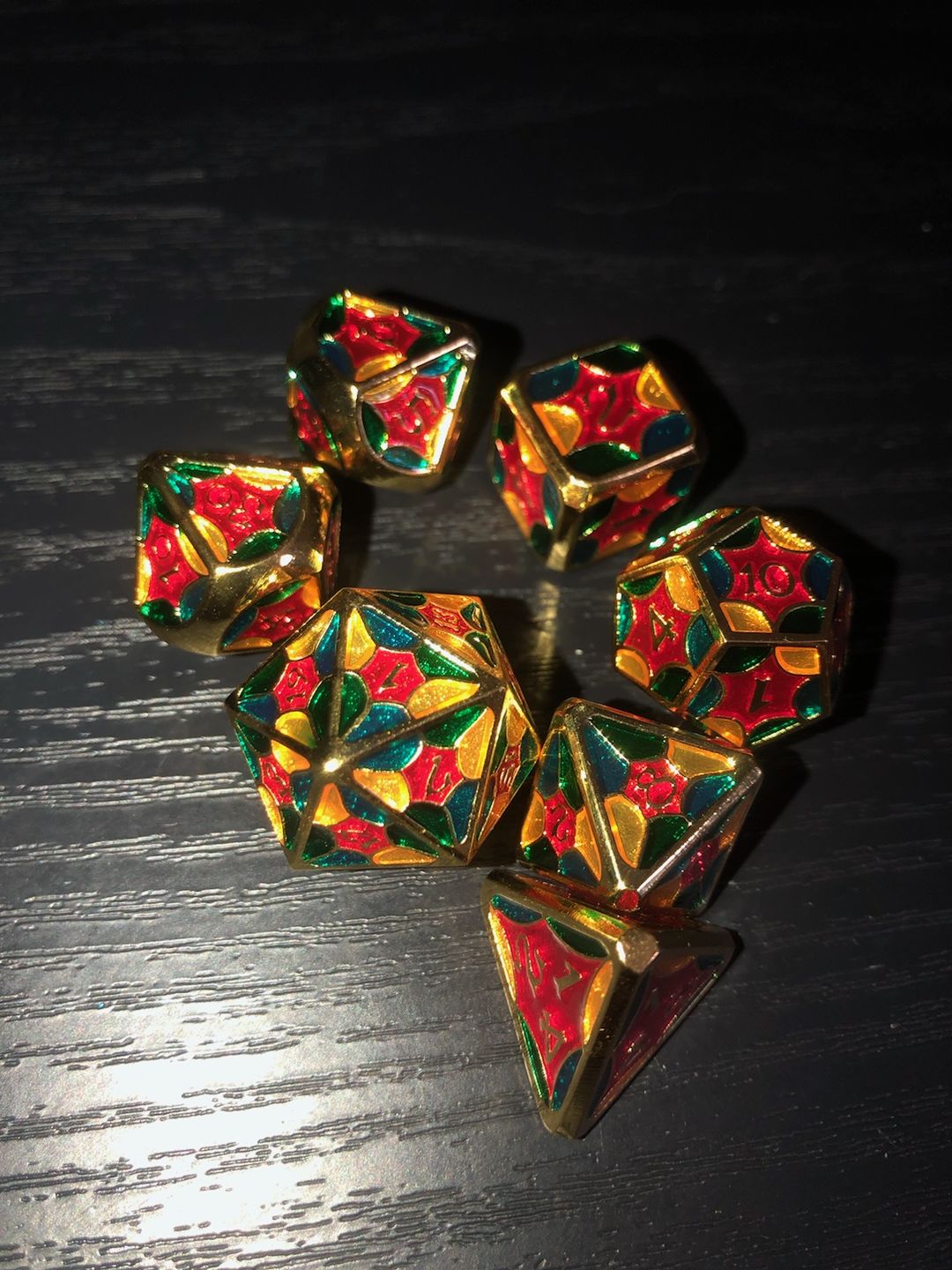 Customer photo review of Jester Chroma - Metal Dice Set