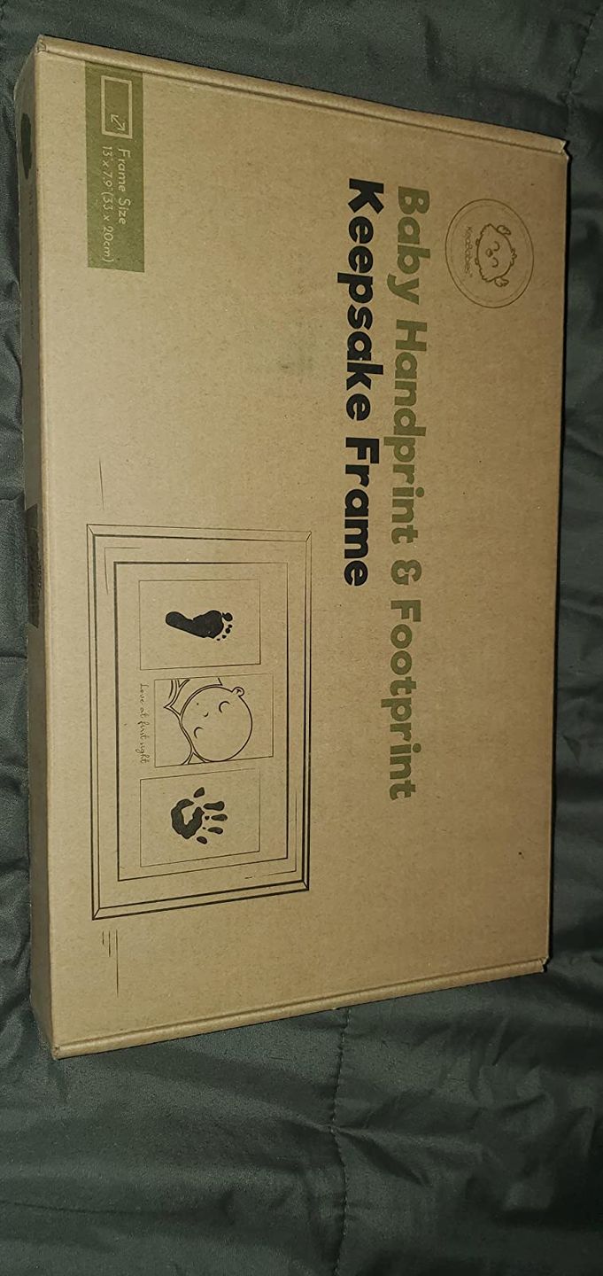Customer photo review of Baby Handprint & Footprint Keepsake Duo Frame