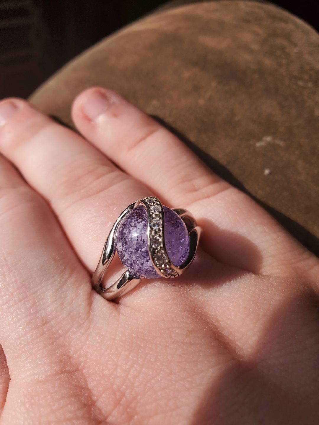 Customer photo review of Amethyst and Rose Quartz Healing Bracelet with Cremation Ashes