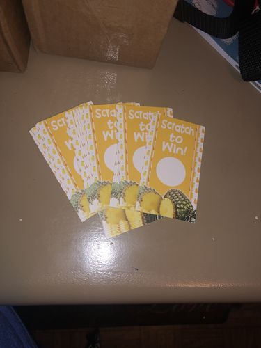 Customer photo review of Summer Pineapple Scratch Off Cards
