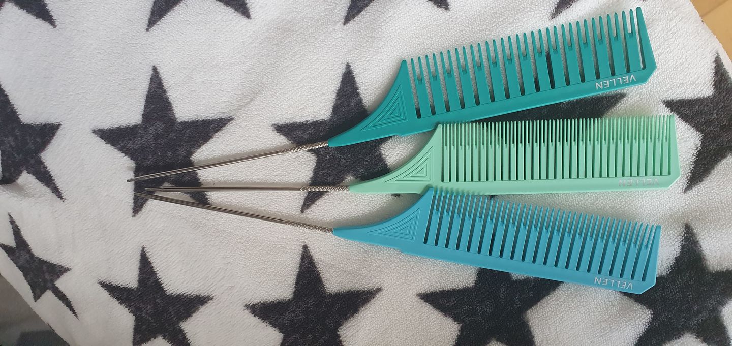 Customer photo review of Vellen Hair Highlighting Comb Set - 3 Sizes