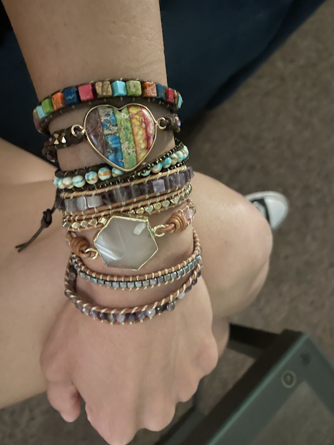 Customer photo review of Chakra Moonlight Protection Wrap Bracelet