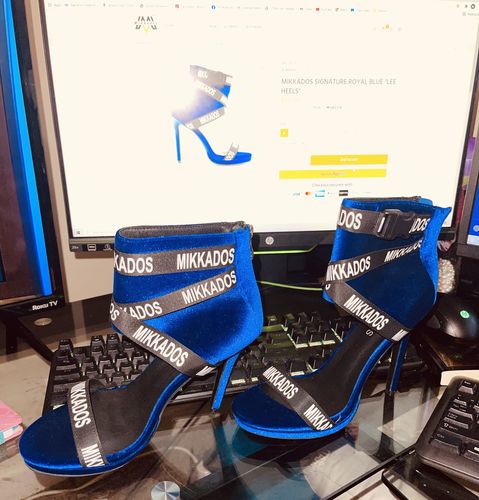 Customer photo review of MIKKADOS SIGNATURE ROYAL BLUE "LEE HEELS"
