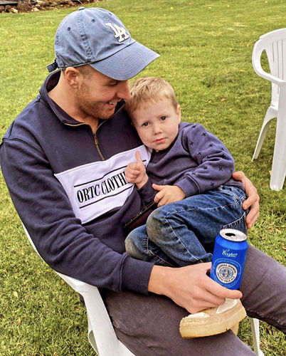 Customer photo review of Classic Logo Quarter Zip Navy