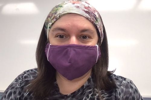 Customer photo review of Eve Ribbed Velvet Headband