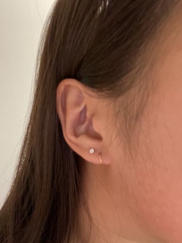Customer photo review of Fine Seamless Hoops (pair)