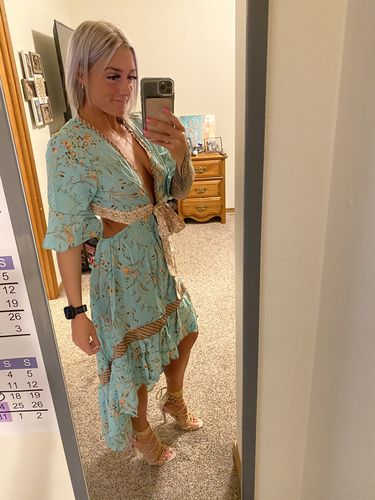 Customer photo review of MAISIE High-Low Midi Dress