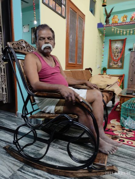 Customer photo review of Wooden & Iron Rocking Chair Wooden Chair Swing Chair
