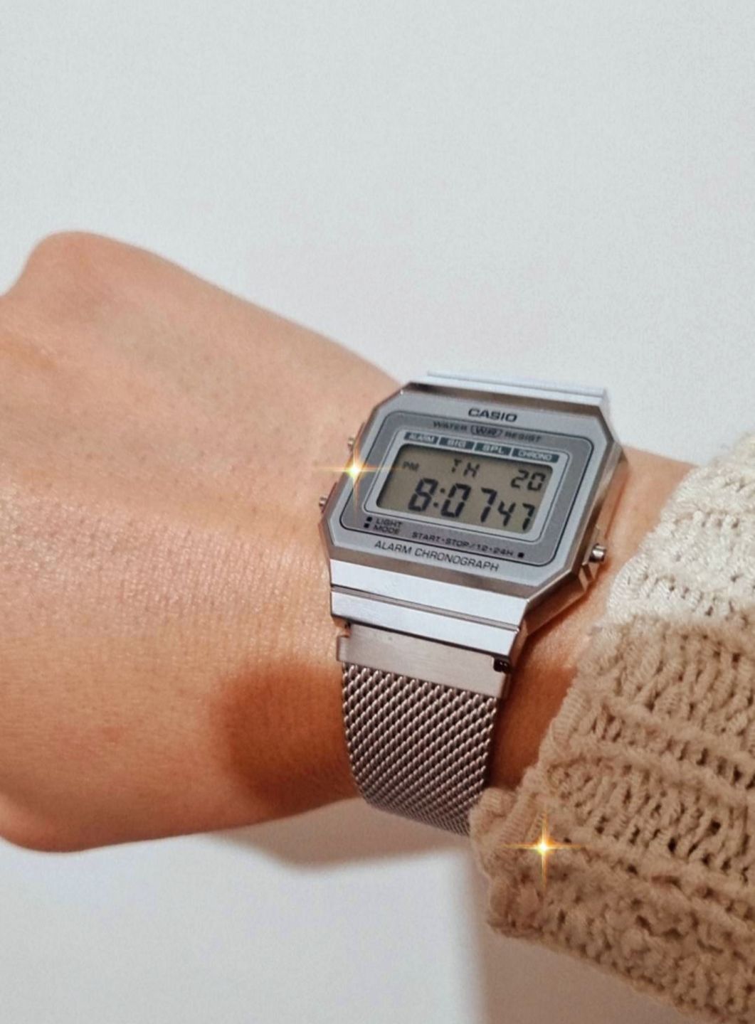 Customer photo review of Reloj Casio Vintage A700WM-7ADF Plateado Milanese Slim