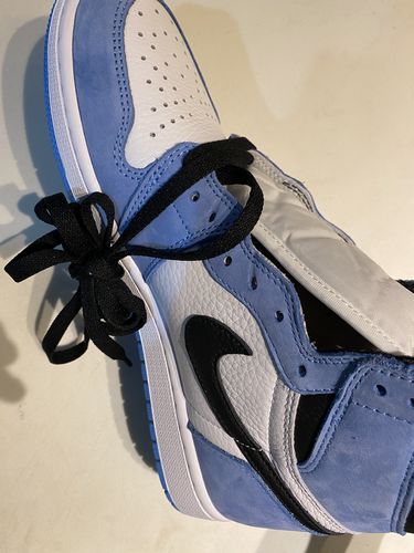 Customer photo review of Air Jordan 1 Retro High White University Blue Black