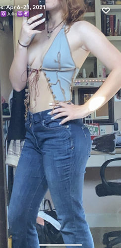 Customer photo review of Lace up halter top