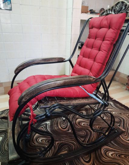 Customer photo review of Wooden & Iron Rocking Chair Wooden Chair Swing Chair