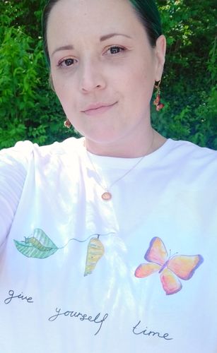 Customer photo review of Give Yourself Time (Butterfly) -- T-Shirt
