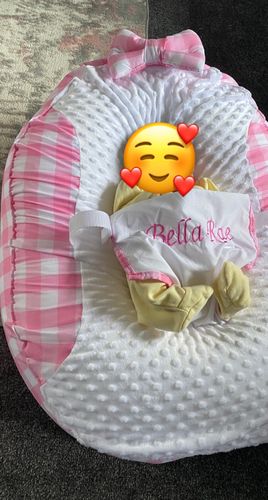 Customer photo review of Personalised Pink Gingham Baby Bean Bag