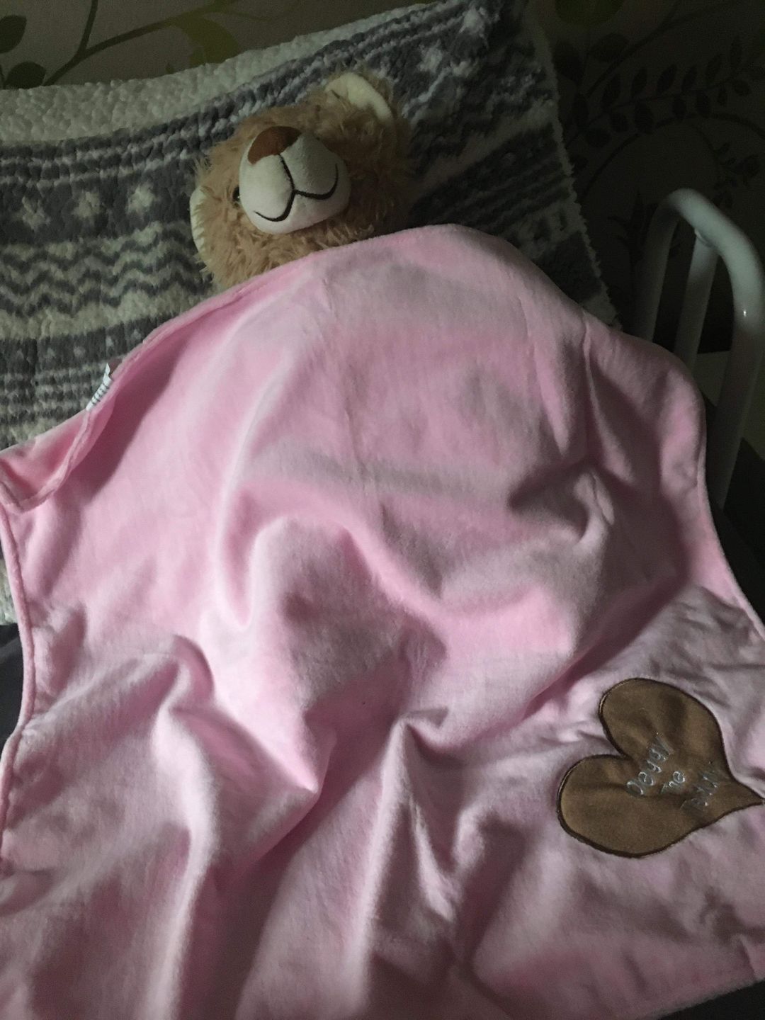 Customer photo review of Peggy The Teddy Snuggle Blanket
