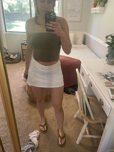 Customer photo review of White Pleated Tennis Skirt