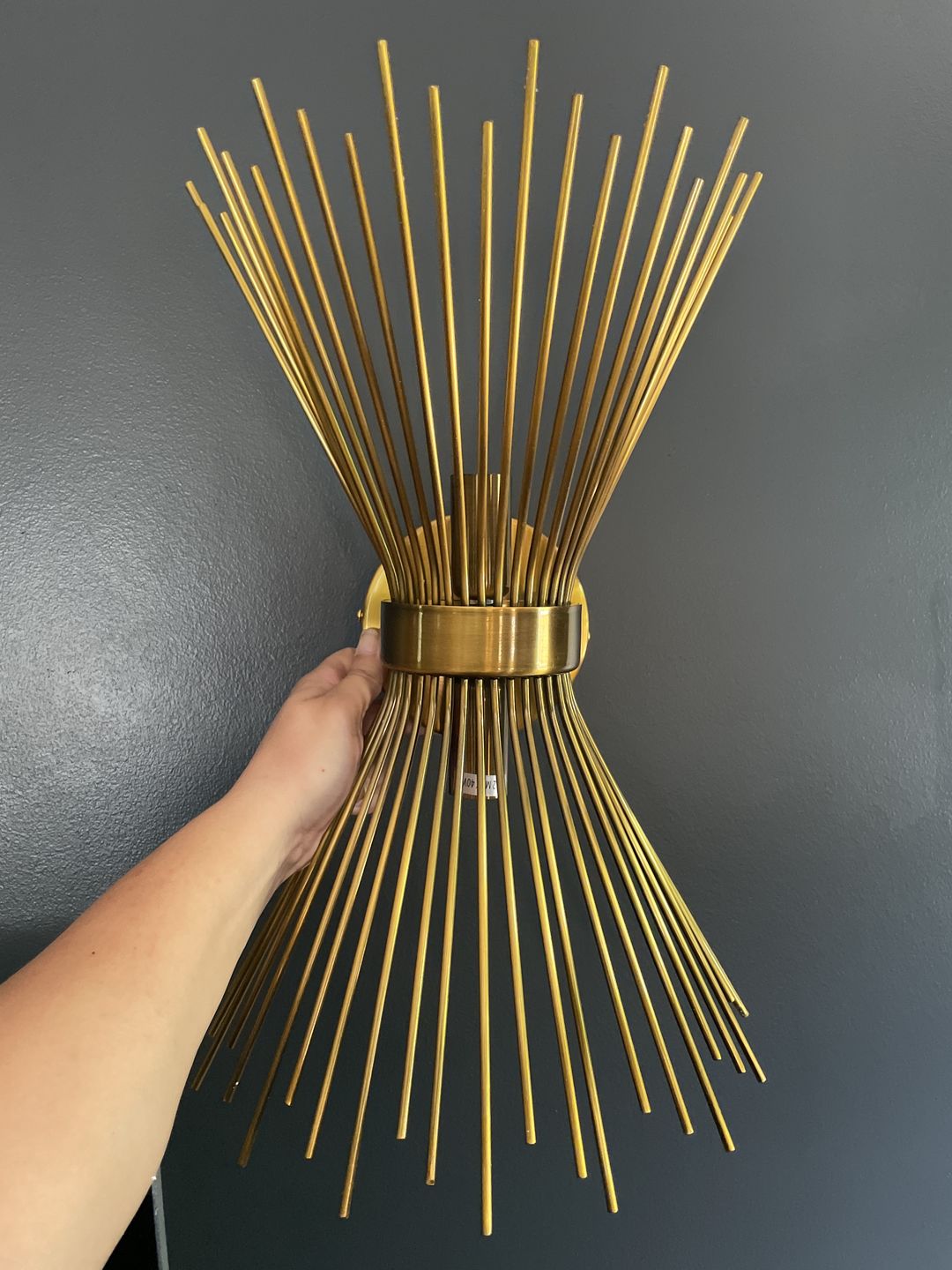 Customer photo review of Mid-Century Modern Sunburst Brass Wall Sconce