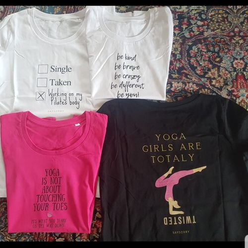 Customer photo review of 100% Organic Damen Shirt »Be kind, be brave, be crazy, be different, be you.«