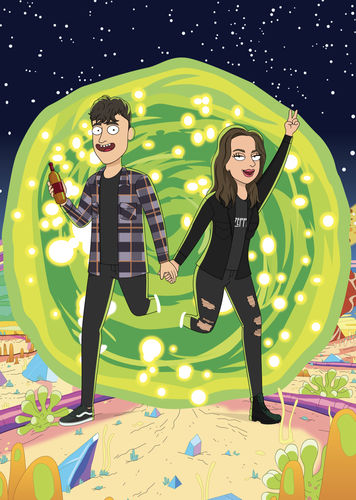 Customer photo review of 'Rick and Morty' Custom Portrait