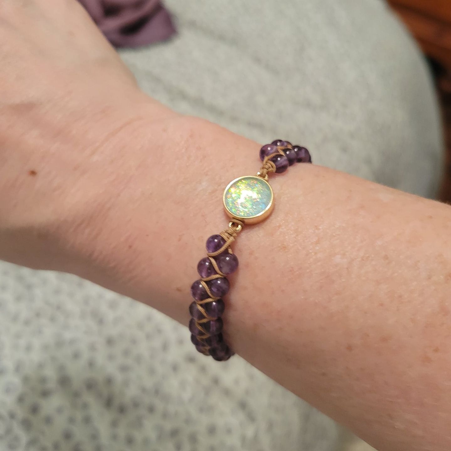 Customer photo review of Intense Amethyst Healing Bracelet