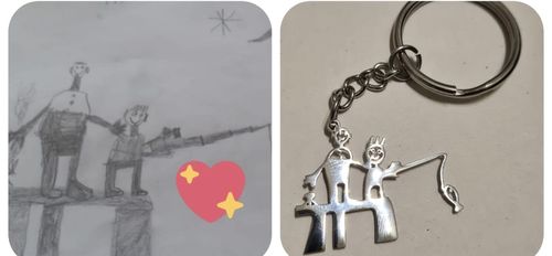 Customer photo review of LOANYA persönliche Kinderzeichnung als Halskette oder Anhänger