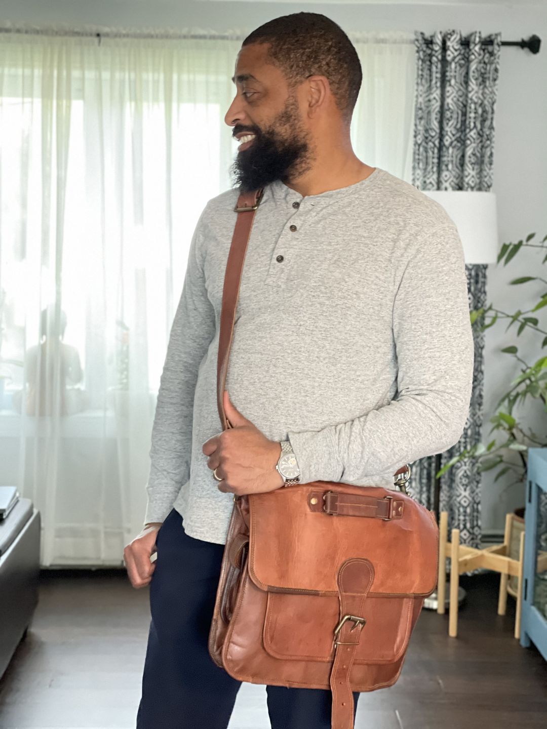 Customer photo review of Vintage Leather Briefcase Bag
