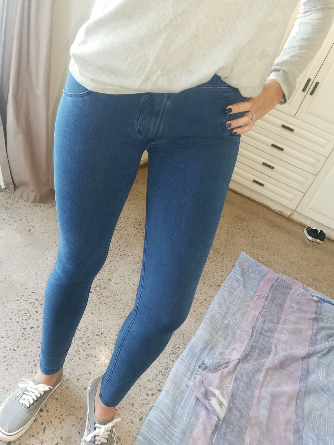 Customer photo review of High Waist Butt Shaping shorts- Dark blue
