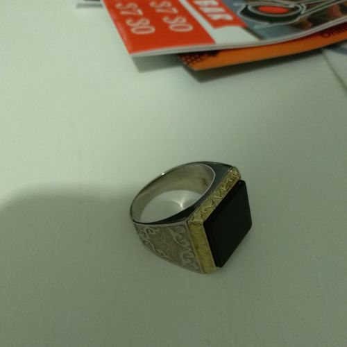 Customer photo review of Unique Vintage Men's Ring 925 Silver with Natural Stone