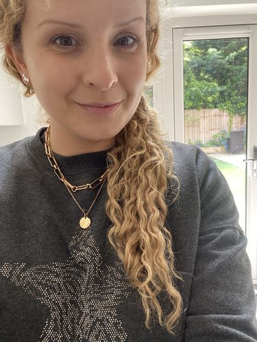 Customer photo review of Curly Ash Blonde