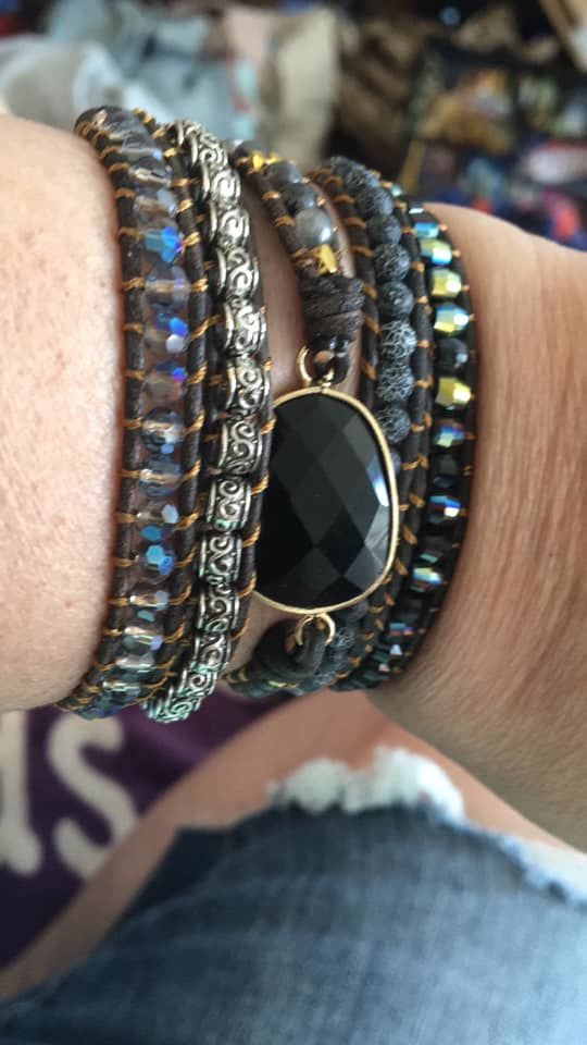 Customer photo review of Onyx Moonlight Protection Wrap Bracelet