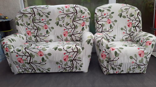 Customer photo review of Pink Flower - Housses Extensibles de Fauteuil et Canapé - La Maison des Housses