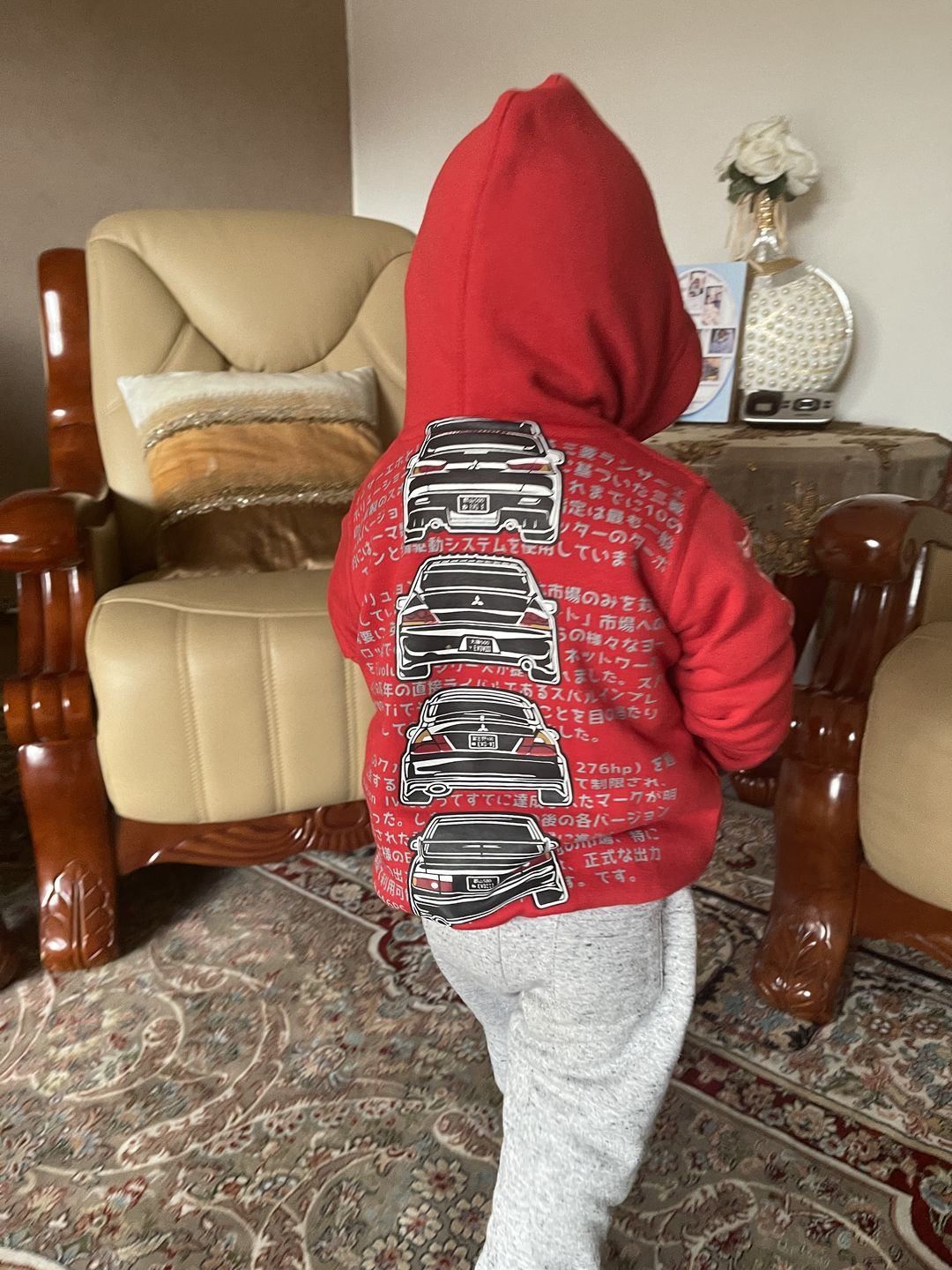 Customer photo review of Kids Mitsubishi Evolution Hoodie