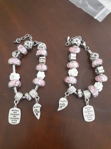 Customer photo review of Connected By The Heart Mother Daughter Bracelets