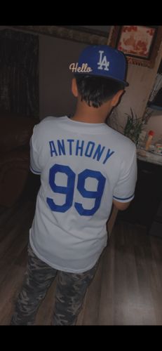 Customer photo review of Custom White Royal Baseball Jersey