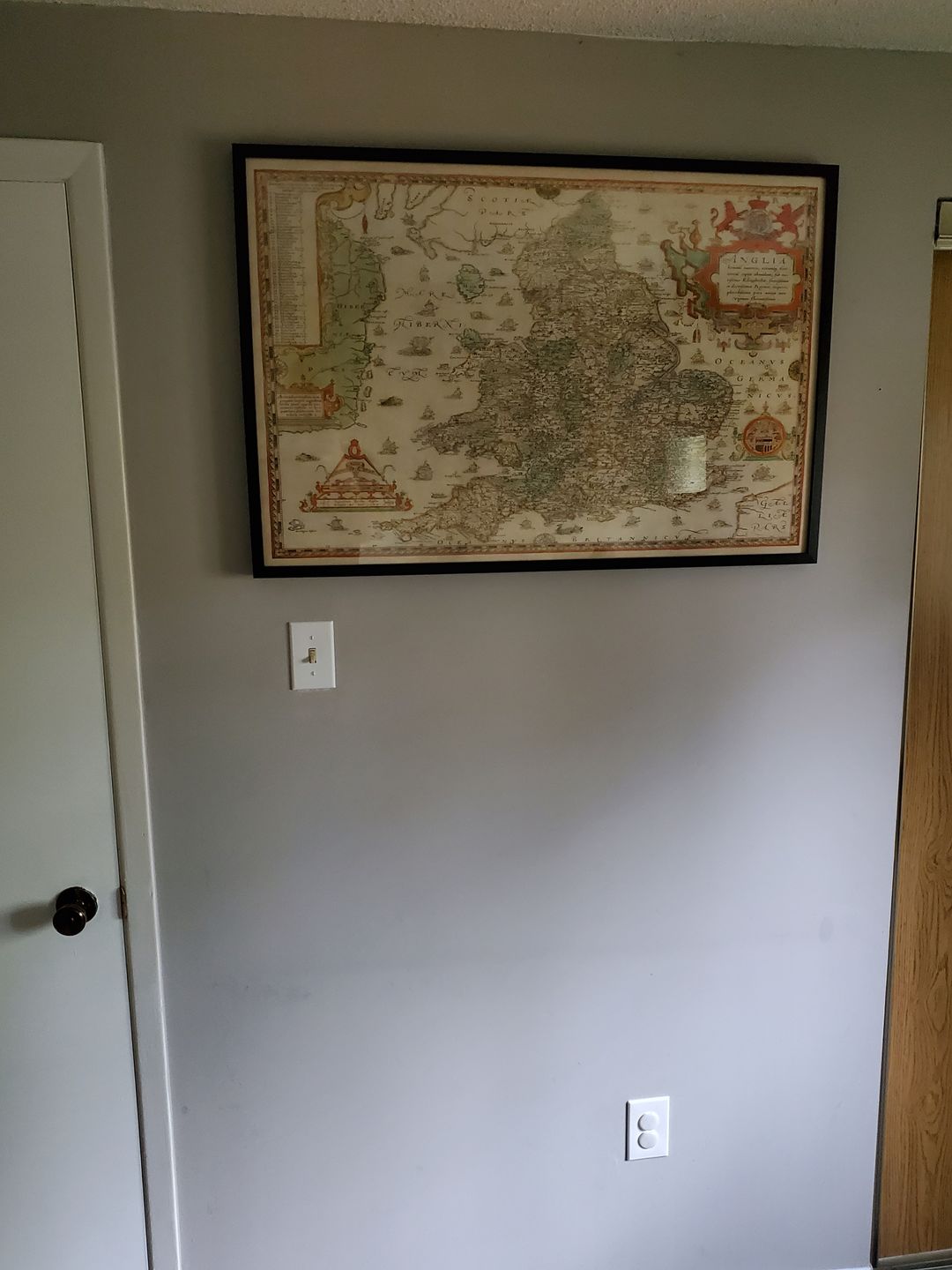 Customer photo review of Old Map of England & Wales, 1579 by Christopher Saxton - First Printed Map of British Isles