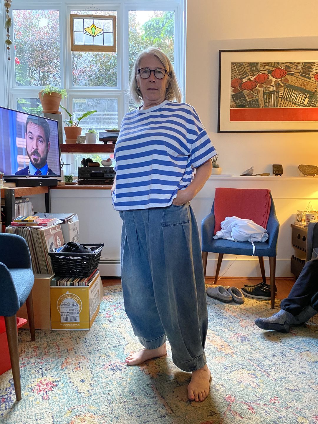 Customer photo review of Plus Size - Simple Pure Color Loose Jeans