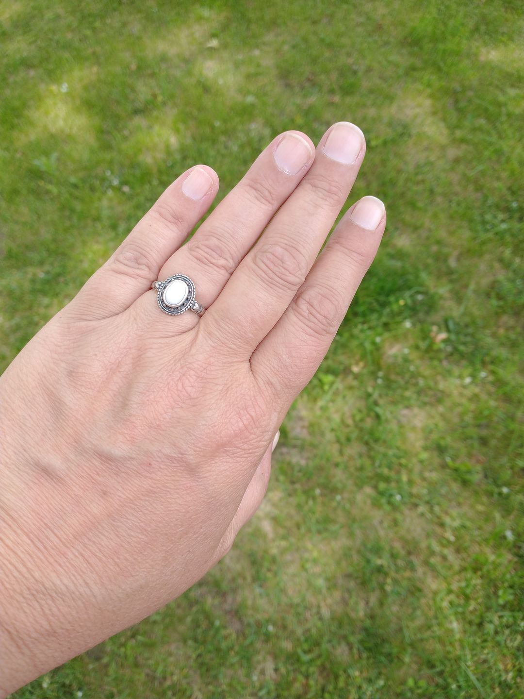 Customer photo review of Smoky Moonstone Statement Ring