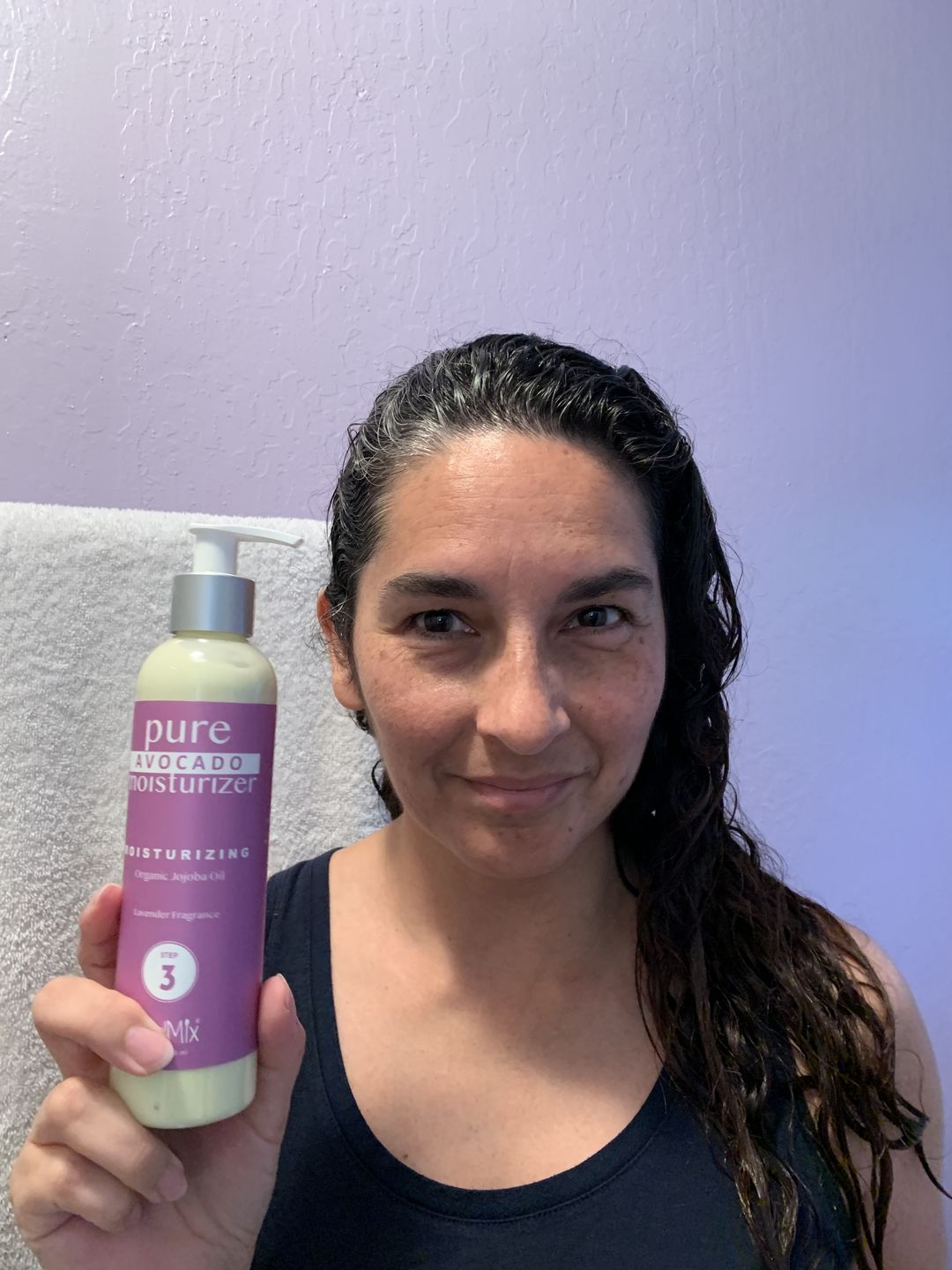 Customer photo review of Curly Hair Moisturizer with Organic Avocado Oil and Organic Jojoba Oil with Lavender Fragrance