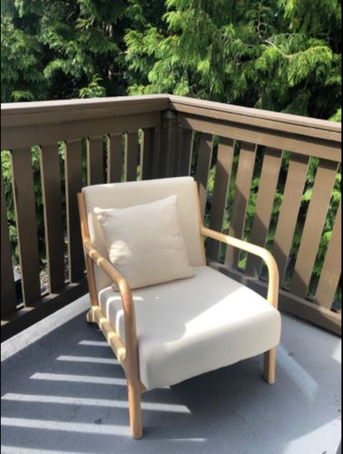 Customer photo review of Lounge Arm Chair Mid Century Modern Accent Chair Wood Frame Armchair, Beige