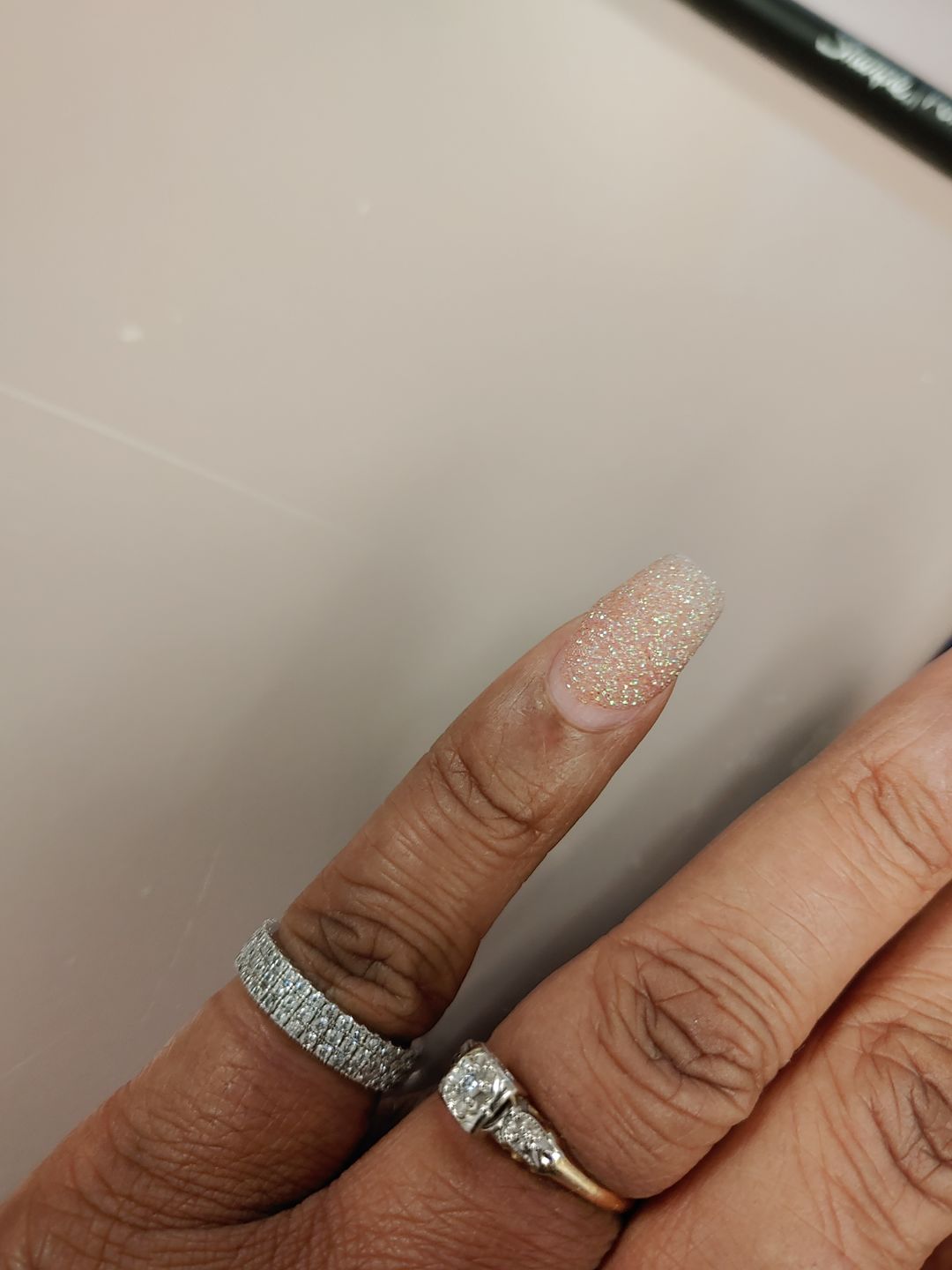 Customer photo review of Louily Luxury Pave Women's Wedding Band In Sterling Silver