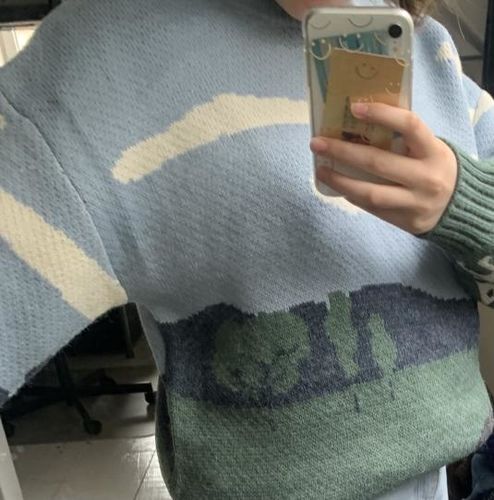 vintage prairie cow sweater