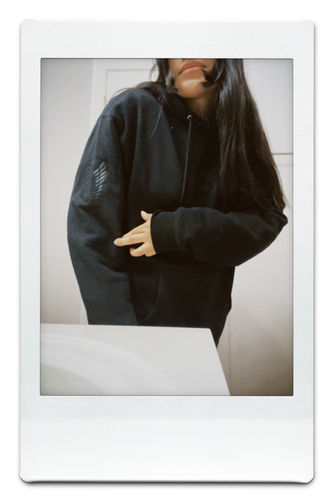 Customer photo review of AOT Black on Black Hoodie