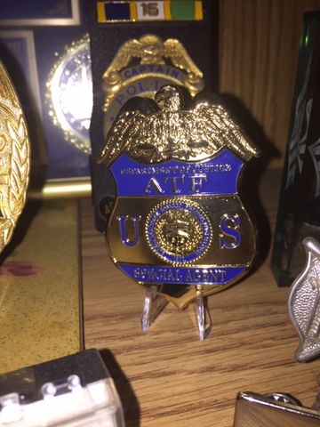 Customer photo review of US ATF Special Agent Badge Solid Copper Replica Movie Props