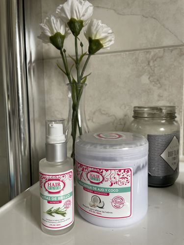 Customer photo review of Mascarilla de Ajo y Coco