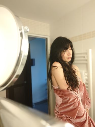 Customer photo review of 3 Ensembles de nuit Satin Rose et Noir (4pcs)